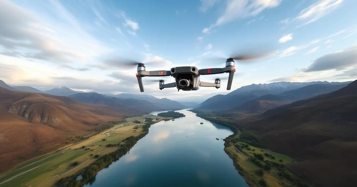 5-Zoll FPV-Drohne fliegt aggressiv über eine weite, offene Landschaft