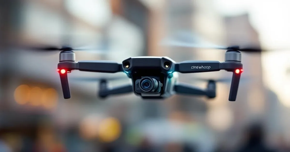 Cinewhoop fliegt nah an einer Person vorbei, die eine Action-Kamera hält