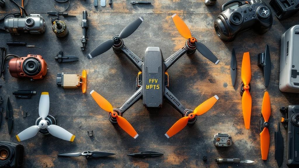 FPV Drohne mit verschiedenen Motoren und Propellern