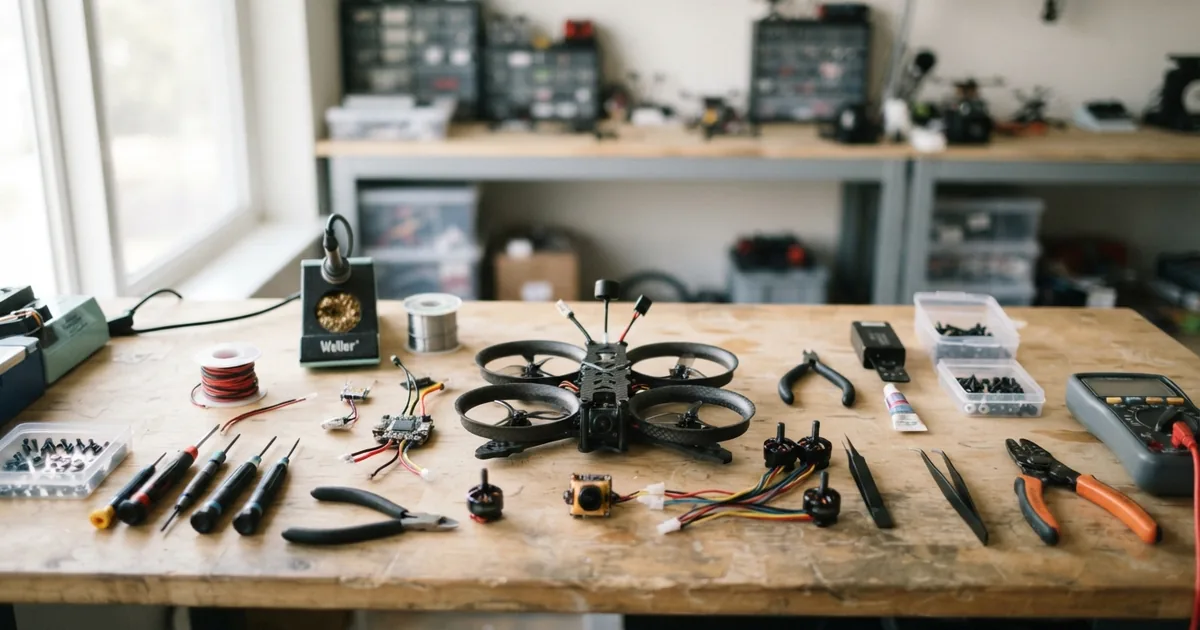 Cinewhoop FPV Drohne im Flug bei cineastischen Aufnahmen